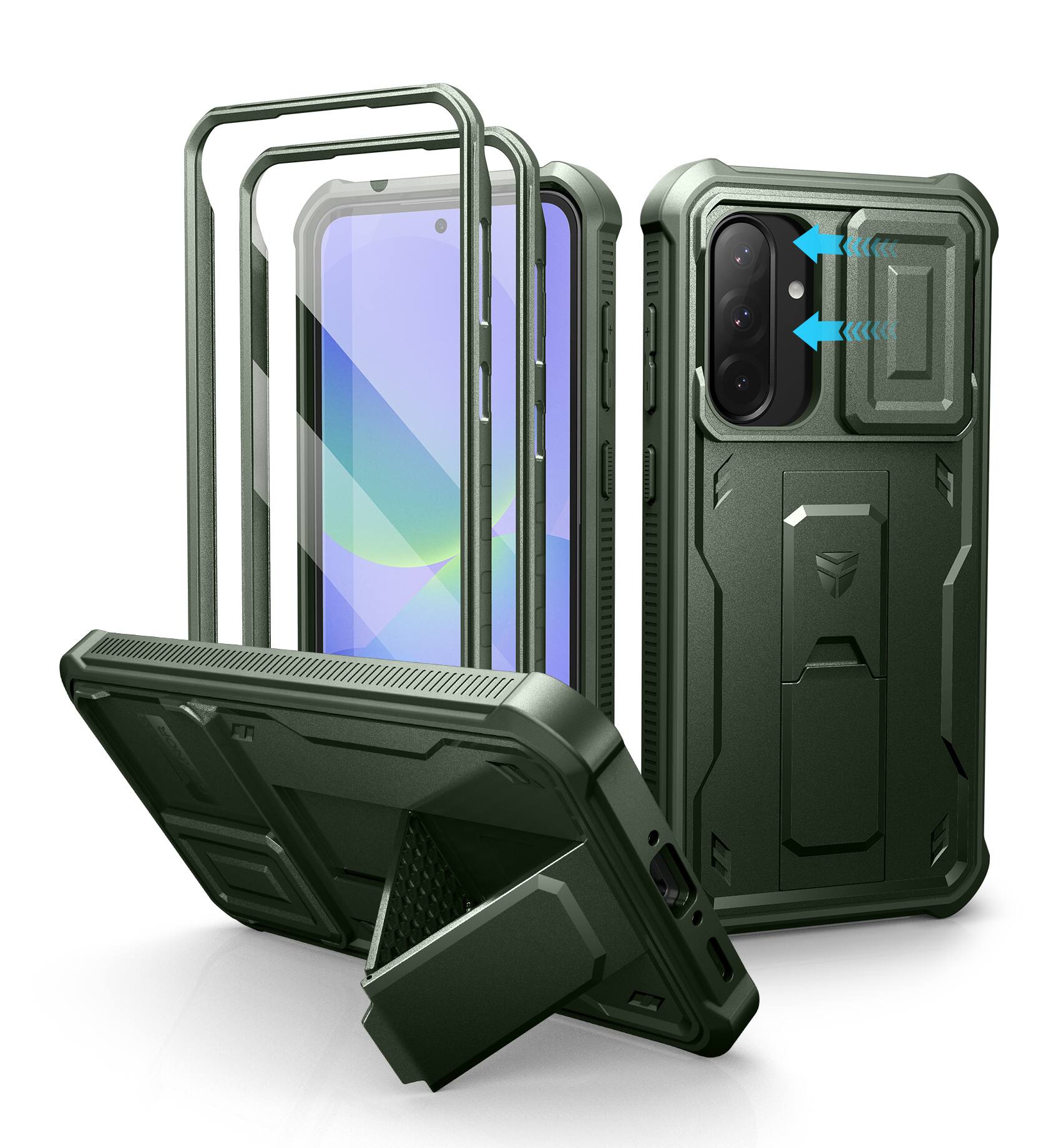 dexnor - Case for Samsung Galaxy A36, Slide Camera Cover & Kickstand with 2 Front Frame Screen Protector - Army Green price history on PriceWatchPro