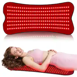 Morfone - 31x14in 660nm+850nm Near Infrared Red Light Therapy Pad 210 LED High PowerTherapy Mat - Black