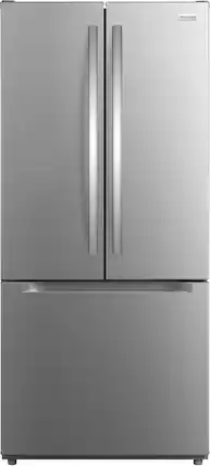 Front. Frigidaire - 30 in. Wide 19 Cu. Ft. Standard-Depth Garage Ready French Door Refrigerator - Smudge-Proof Stainless Steel.