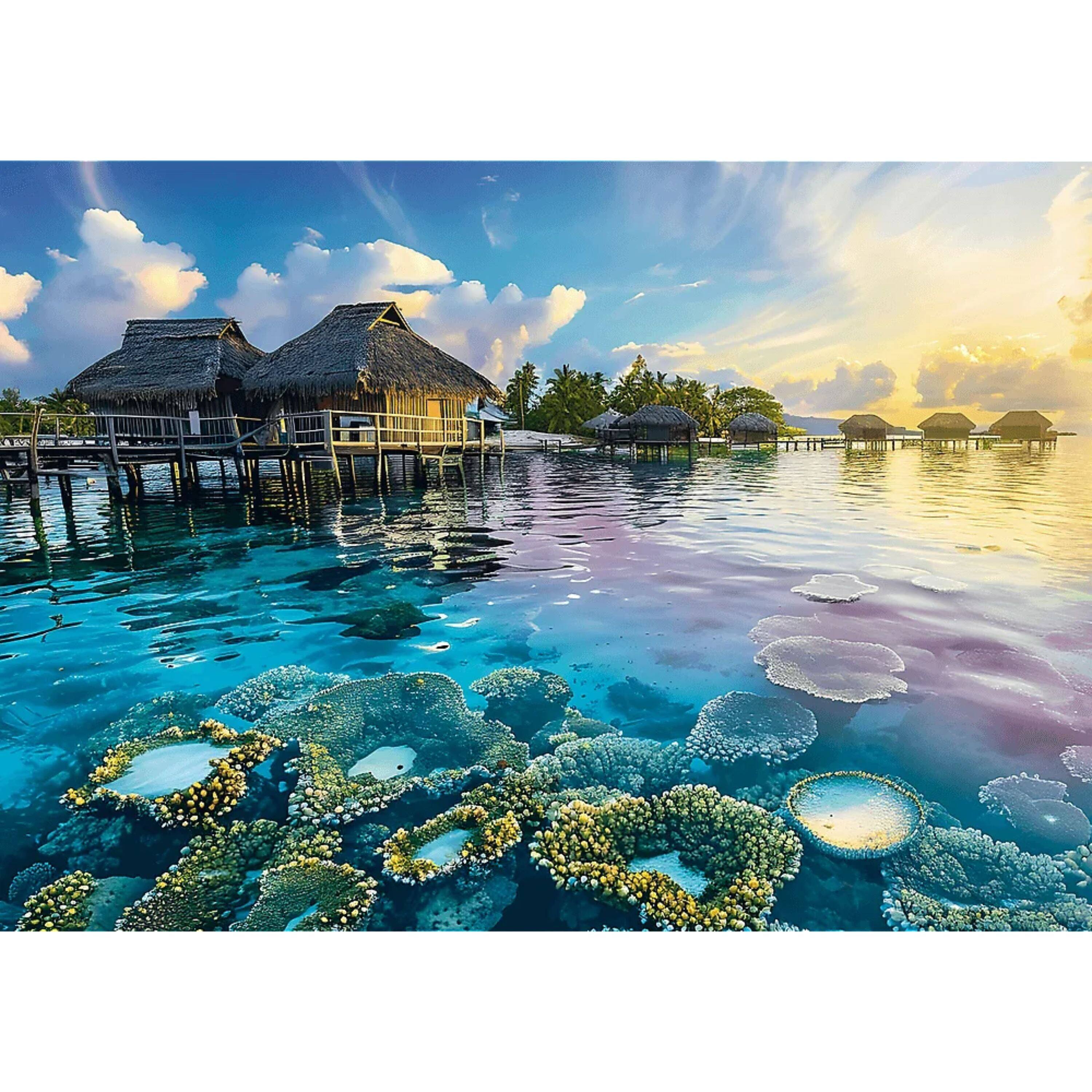 Alt View 1. Trefl - Trefl Red Tahiti Sunset 1000 Piece Puzzle.