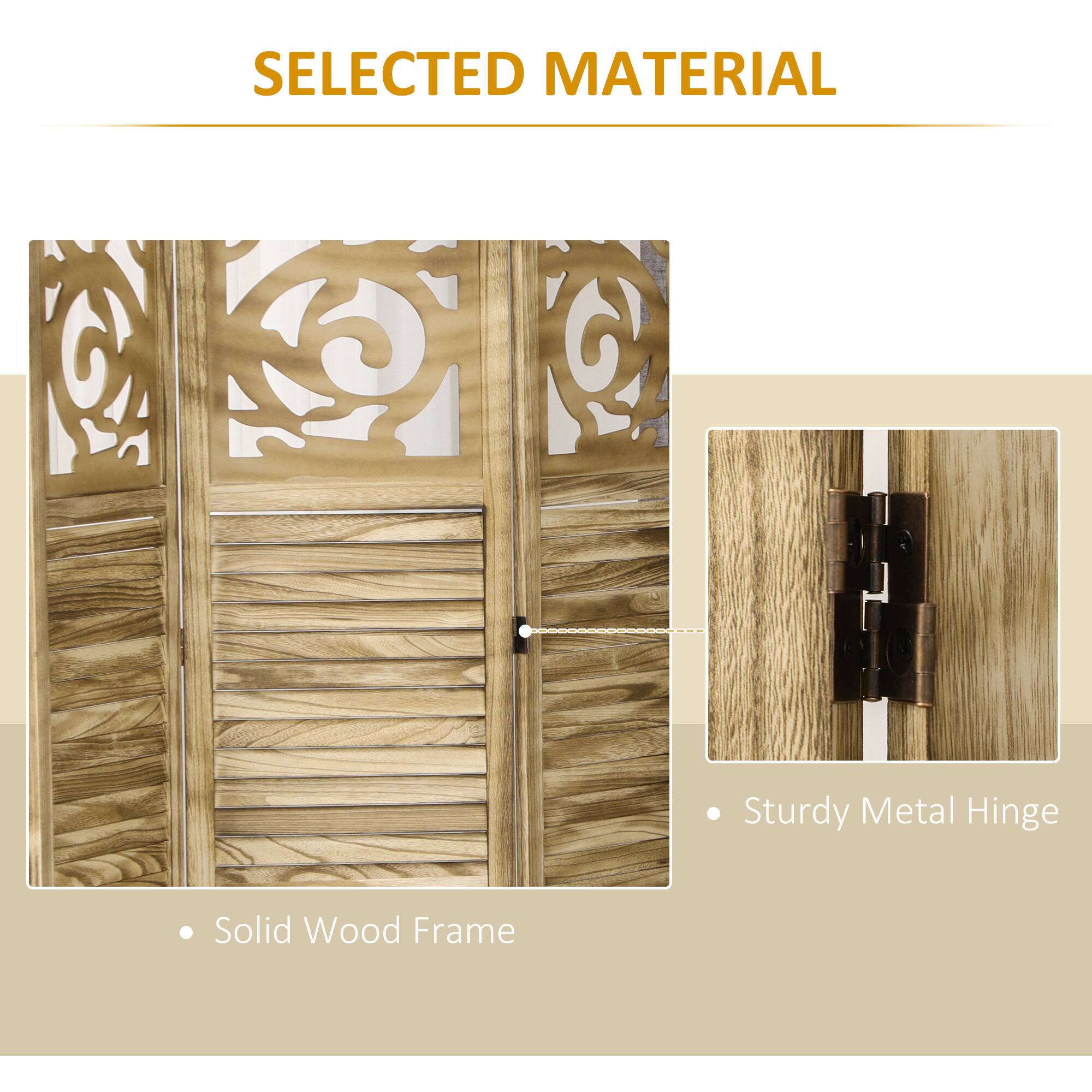 SELECTED MATERIAL

- Solid Wood Frame
- Sturdy Metal Hinge