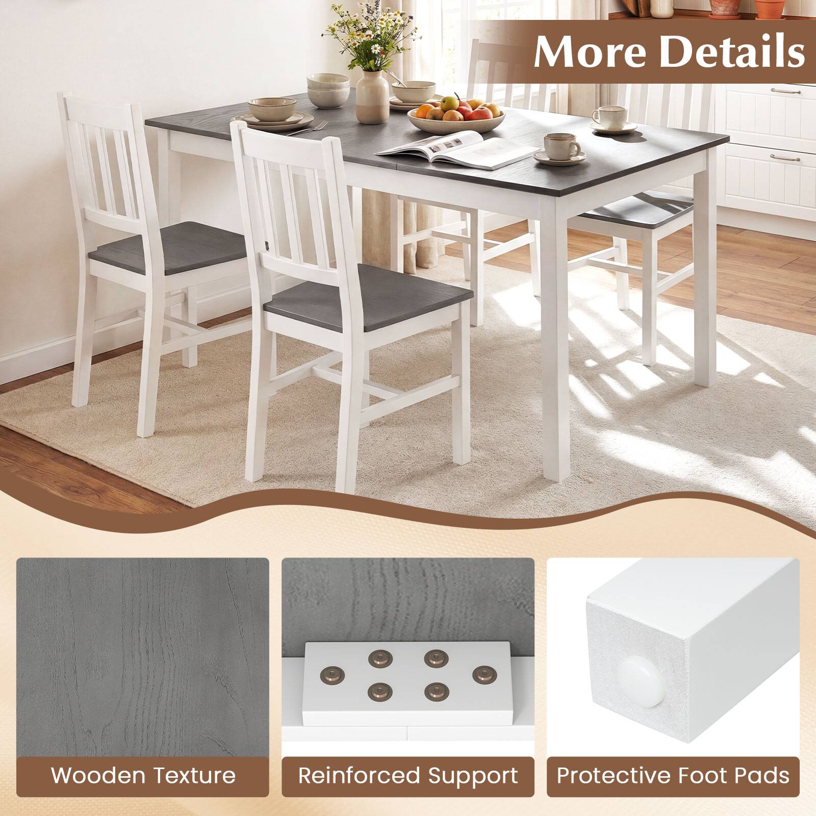 More Details

Wooden Texture

Reinforced Support

Protective Foot Pads