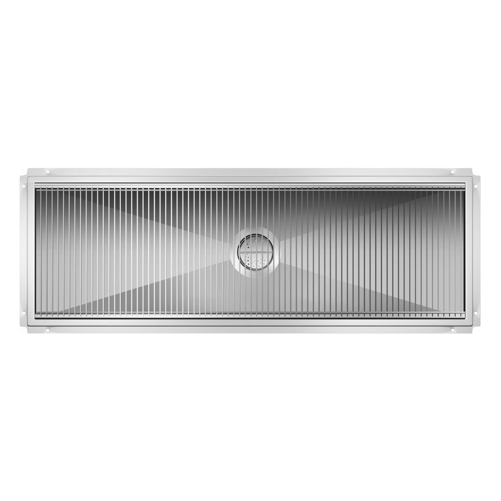 Alt View 1. Koolmore - 18" x 54" Stainless Steel Floor Trough Drain, 14-Gauge with Subway-Style Grating & Removable Drain Basket, NSF Listed - Stainless-Steel.