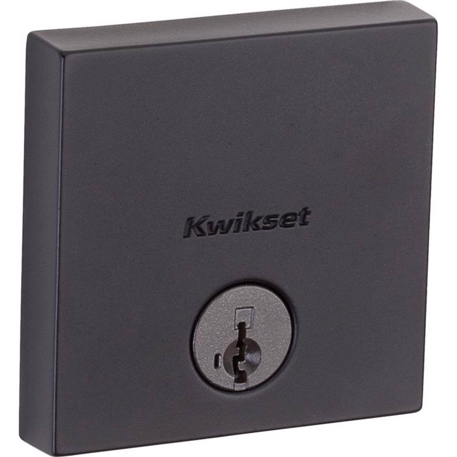 Left. Kwikset - Kwikset Downtown Matte Black Zinc Single Cylinder Smart Key Deadbolt.