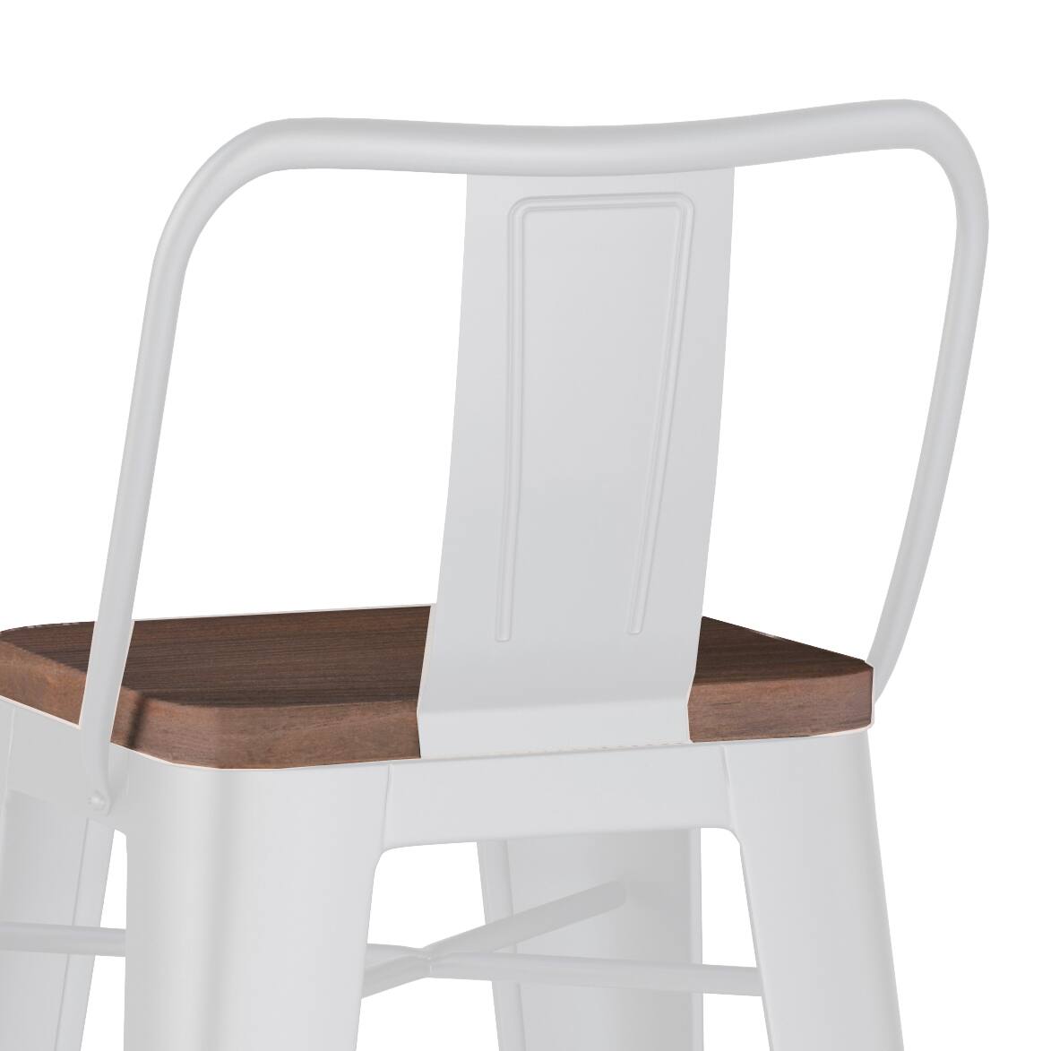 Alt View 15. Simpli Home - Rayne Metal and Wood Bar Stool (Set of 2) - White.
