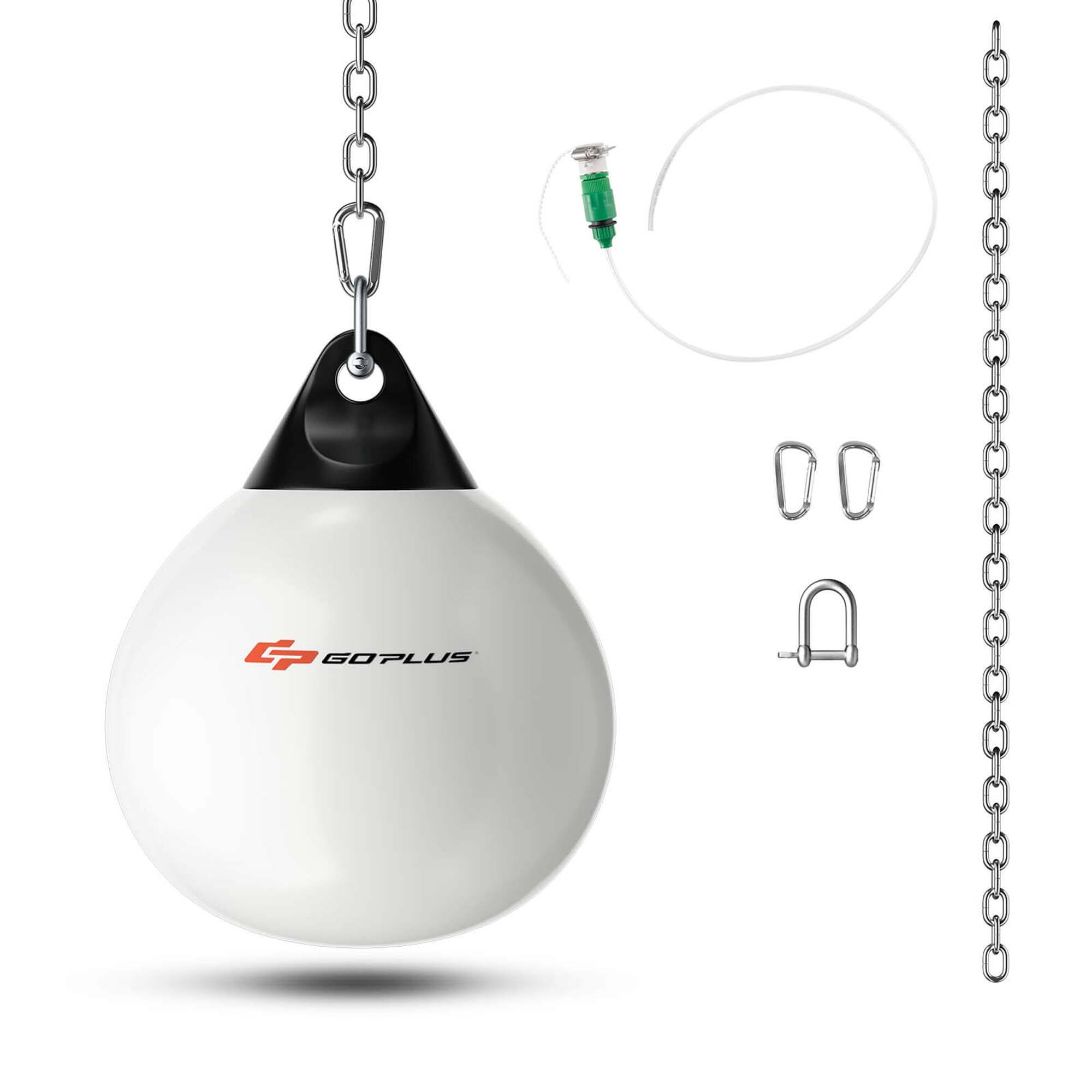 Alt View 9. Costway - Costway Water Punching Bag 21" 180 Pound Heavy Punching Bag with Adjustable Metal Chain - White.