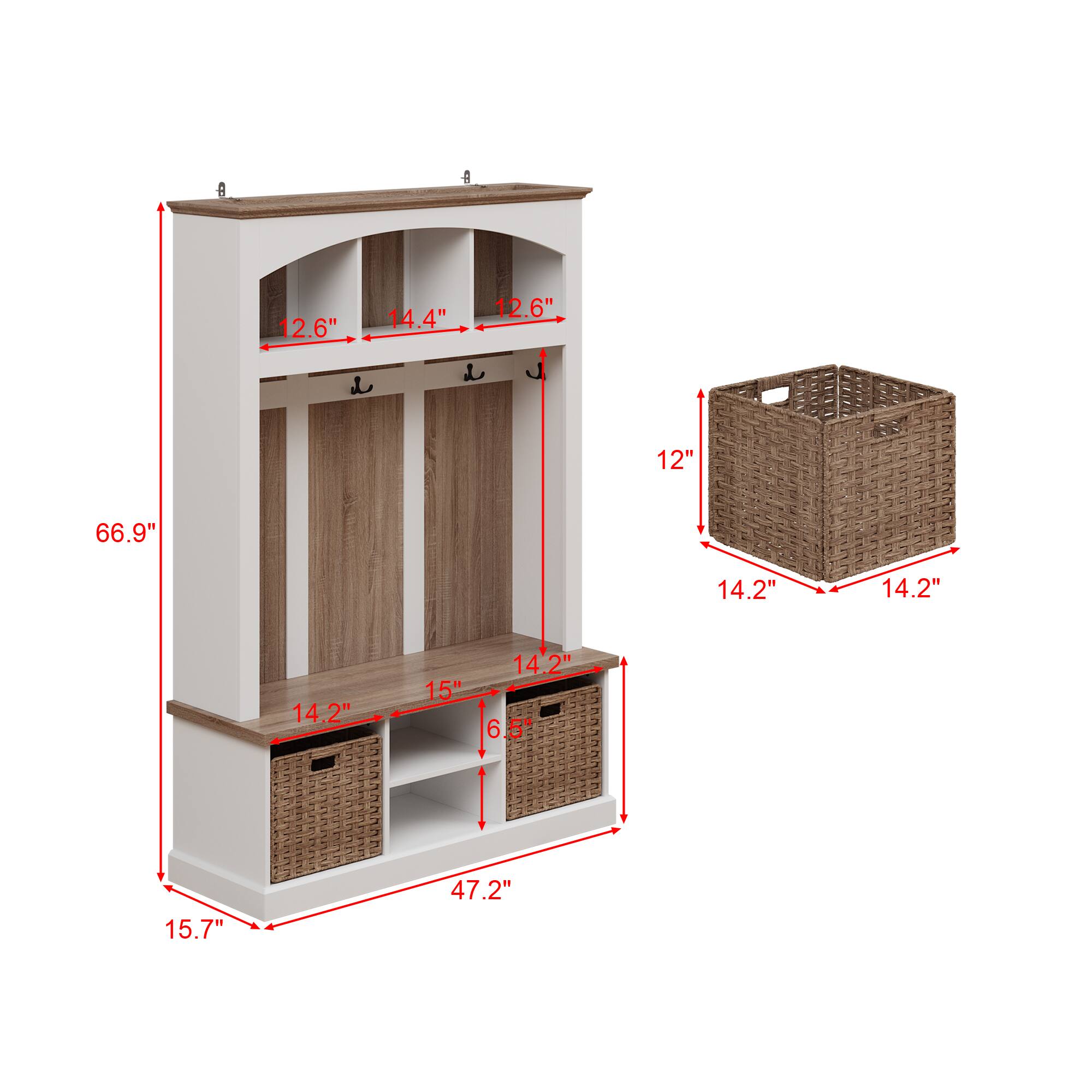 - 12.6"
- 14.4"
- 12.6"
- 66.9"
- 14.2"
- 14.2"
- 14.2"
- 15"
- 6.5"
- 15.7"
- 47.2"
- 12"
- 14.2"
- 14.2"
