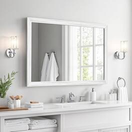 ULTRUE - UTBM0RT01WW06090 White Wood Effect 24x36 Framed Wall Mirror