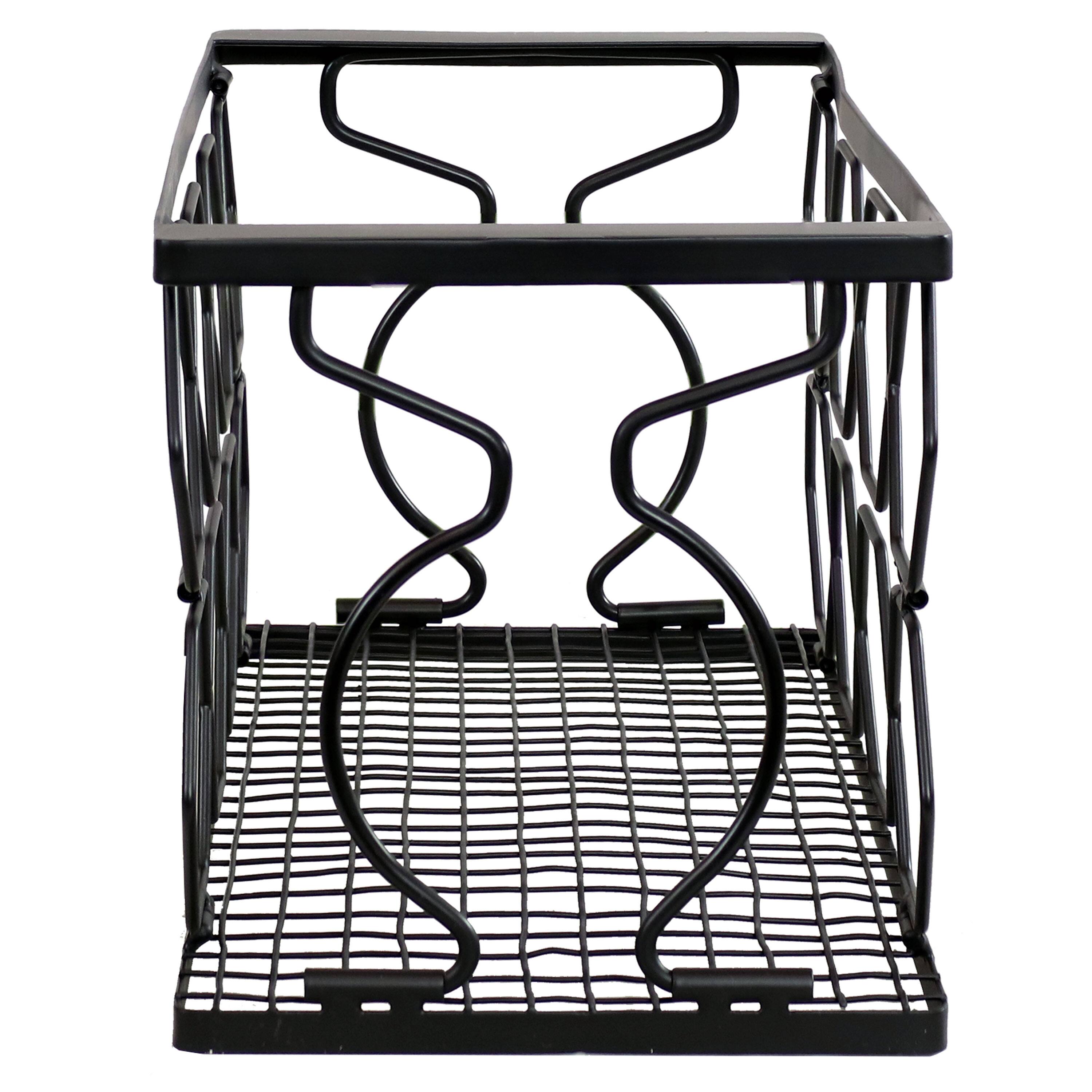 Alt View 4. Sunnydaze - 8-Bottle Collapsible Wire Tabletop Wine Rack - Black.