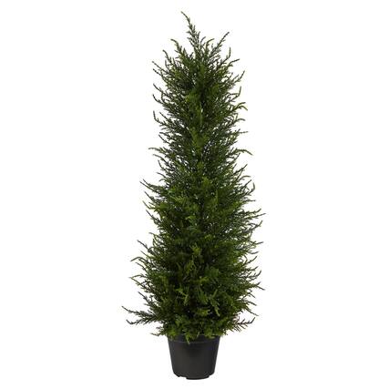 Front. BreeBe - 2.5' Cypress Artificial Tree UV Resistant (Indoor/Outdoor) - Green.