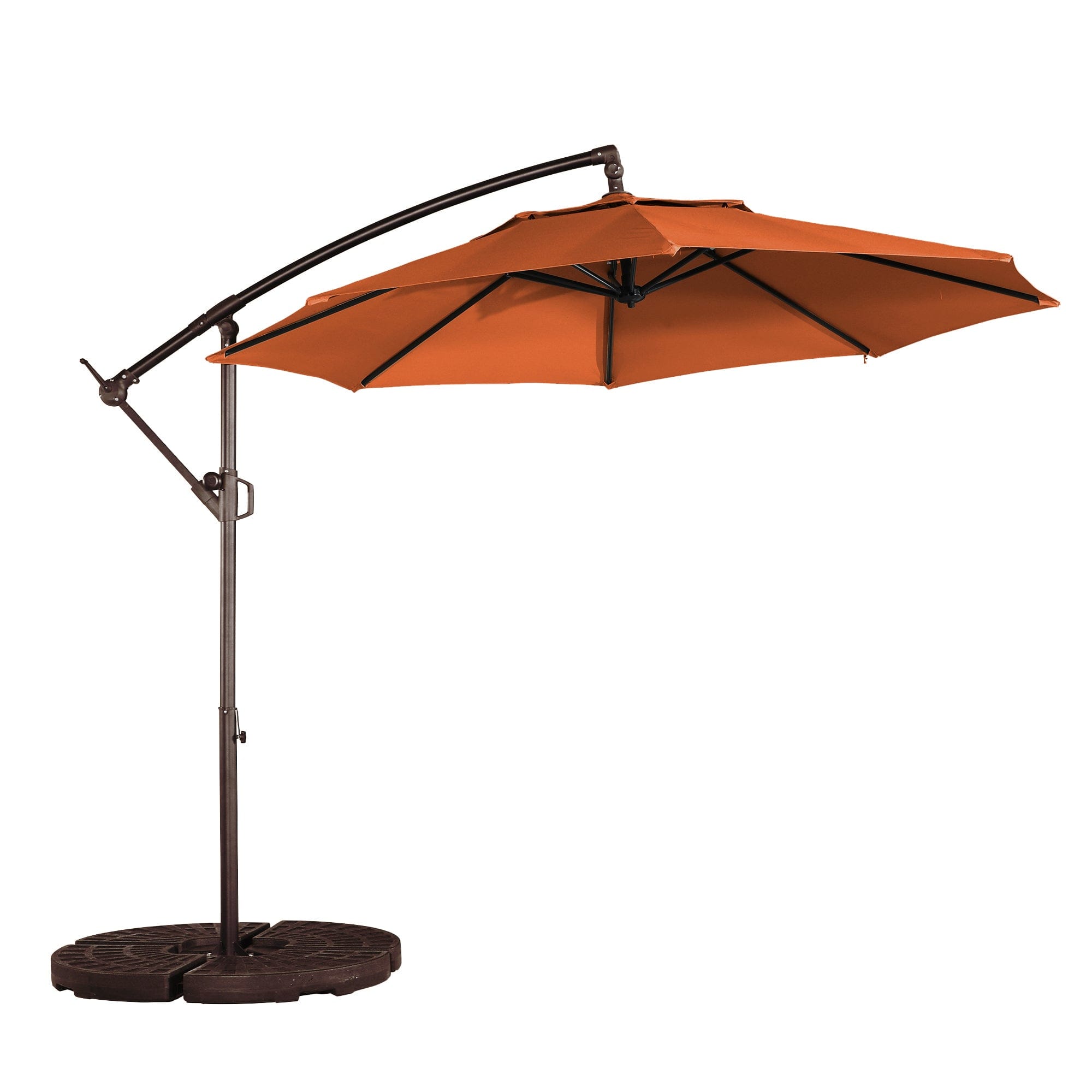 Boyel Living - 10 FT Outdoor Cantilever Patio Umbrella Waterproof UV Resistant with Solar LED - Orange
