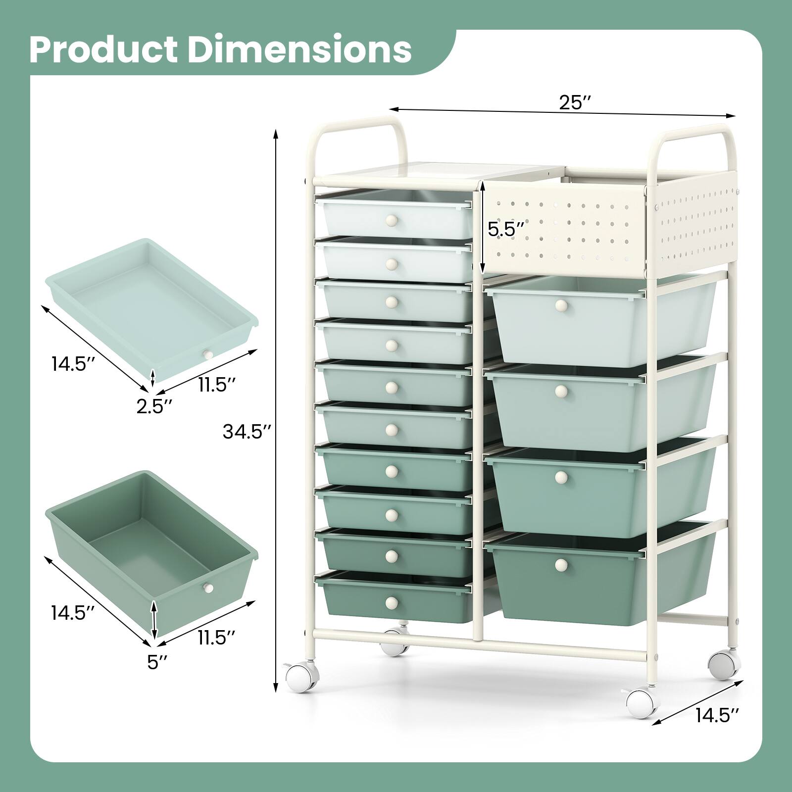 Product Dimensions: 25" x 5.5" x 14.5" x 2.5" x 11.5" x 34.5" x 14.5" x 5" x 11.5" x 14.5"