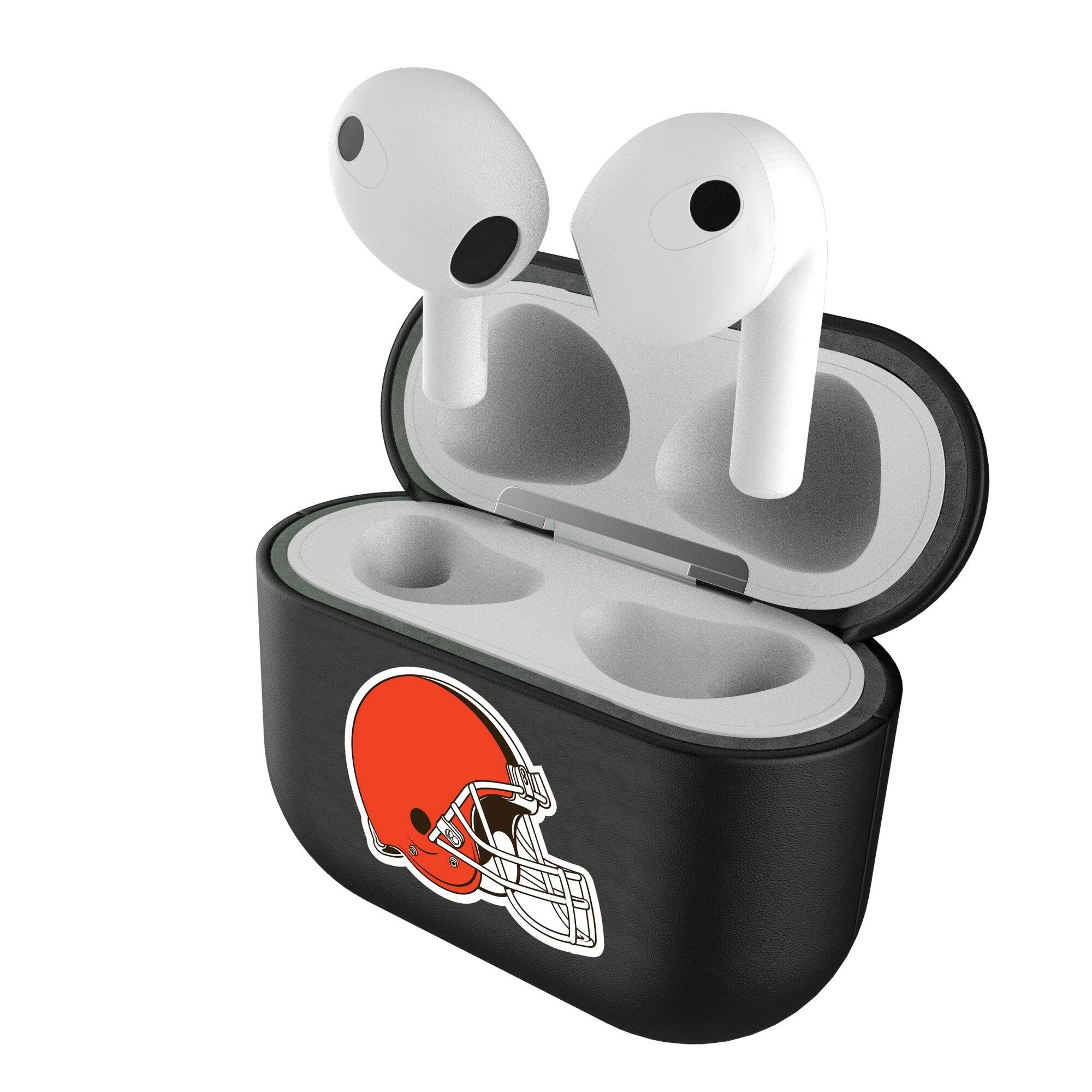 Alt View 2. Keyscaper - Cleveland Browns Black Cleveland Browns Insignia AirPods 3rd Gen Case Cover - Black.