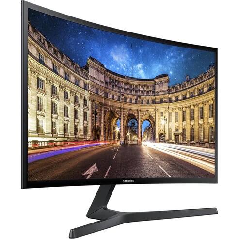 Angle. Samsung - 27" 1080p 4ms 60Hz AMD FreeSync Curved Monitor HDMI DP LC27F398FWN - Black.