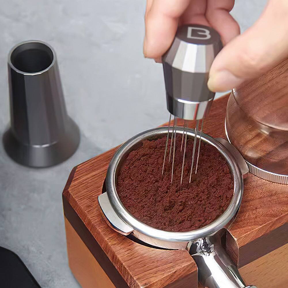 Back. Casabrews - WDT Espresso Distribution Tool with Stainless Steel Stand, 8 Precision Needles and Replacement Needles for Portafilter - Silver.