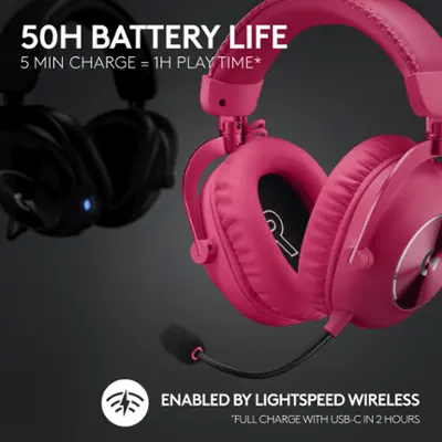 Logitech PRO X 2 LIGHTSPEED Wireless Over the Ear Gaming Headset Logitech PRO X 2 LIGHTSPEED Wireless Over the Ear Gaming Headset