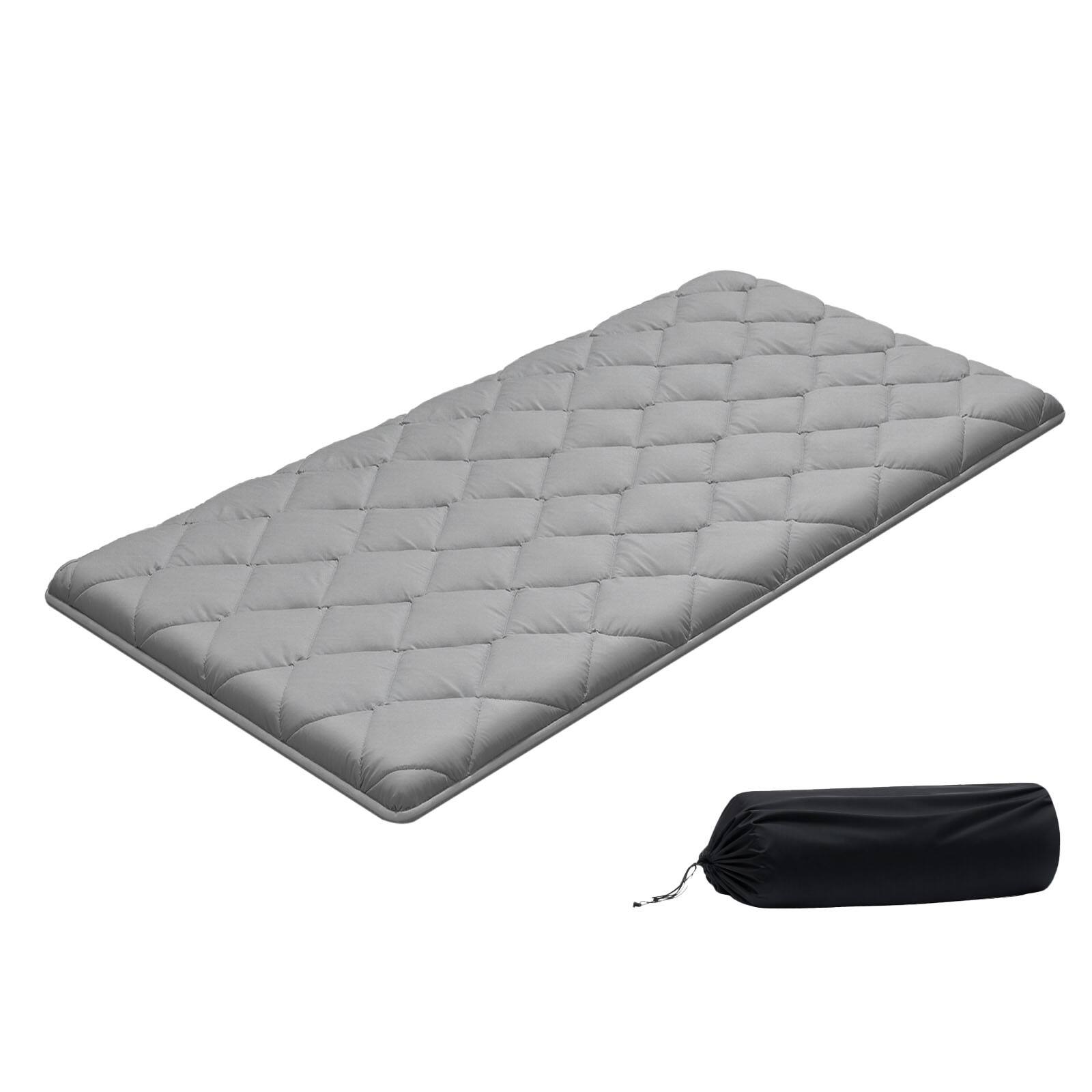 Front. VEVOR - Japanese Tatami Mat, Twin Size Foldable Japanese Tatami Mattress, Futon Mattress with Storage Bag & Fastener - gray.