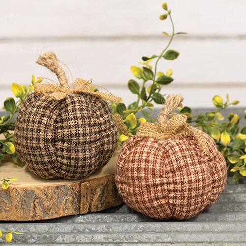 Angle. BreeBe - *Small Country Plaid Pumpkin 2 Asstd. - Multi.