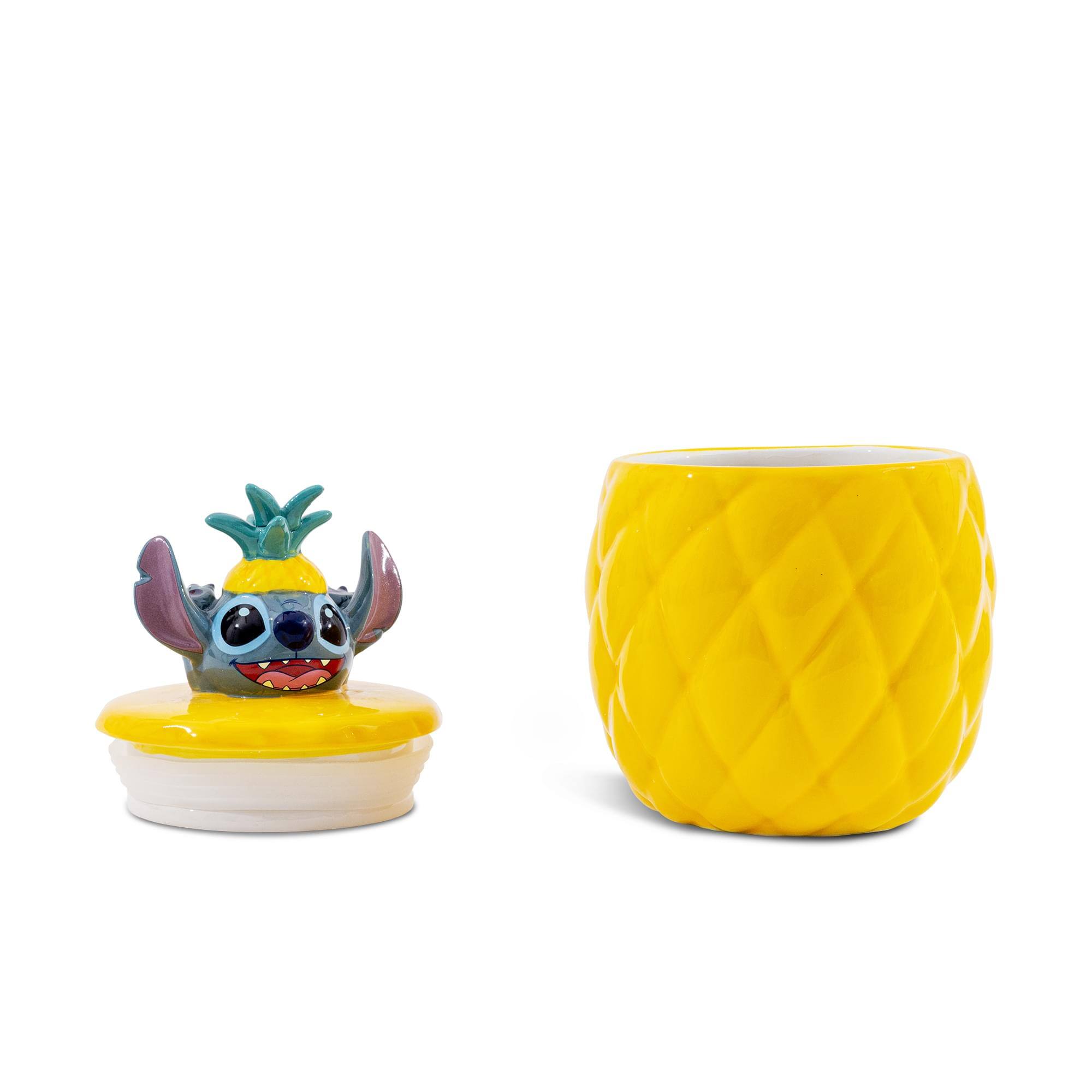 Alt View 2. Silver Buffalo - Disney Lilo & Stitch Pineapple 8-Inch Sculpted Ceramic Snack Jar - Multi-Colored.