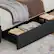 Back. Jojoka - King Size Platform Bed Frame with 4 Storage Drawers, Adjustable Headboard, Wood Slats, No Box Spring, Black - Black.