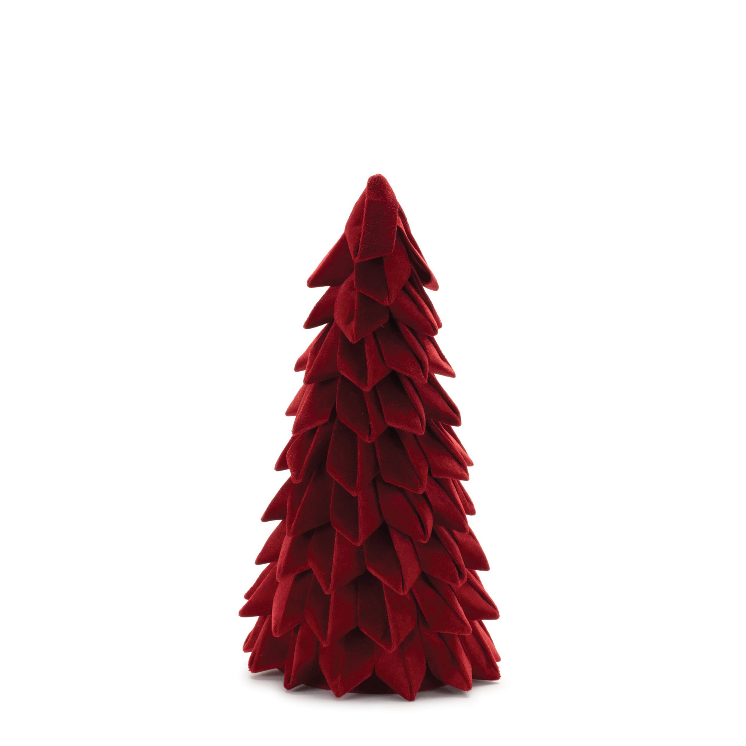 Alt View 1. BreeBe - Fabric Pine Tree (Set of 2) - Red.