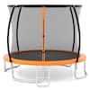 Front. Gymax - Gymax Outdoor Trampoline w/Safety Enclosure Net & Anti-Rust Galvanized Steel Frame Orange - Orange.