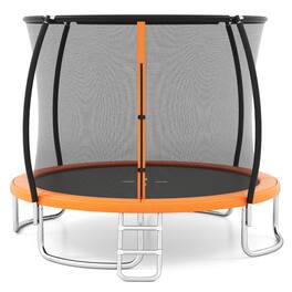 Gymax - Outdoor Trampoline w/Safety Enclosure Net & Anti-Rust Galvanized Steel Frame - Orange