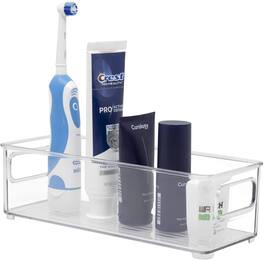 Sorbus - Stackable Organizer Bins, Storage Bins for Office, Kitchen, Bathroom, Vanity, and More - Clear