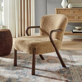 Arden Faux Shearling Accent Armchair by Modway - Sand