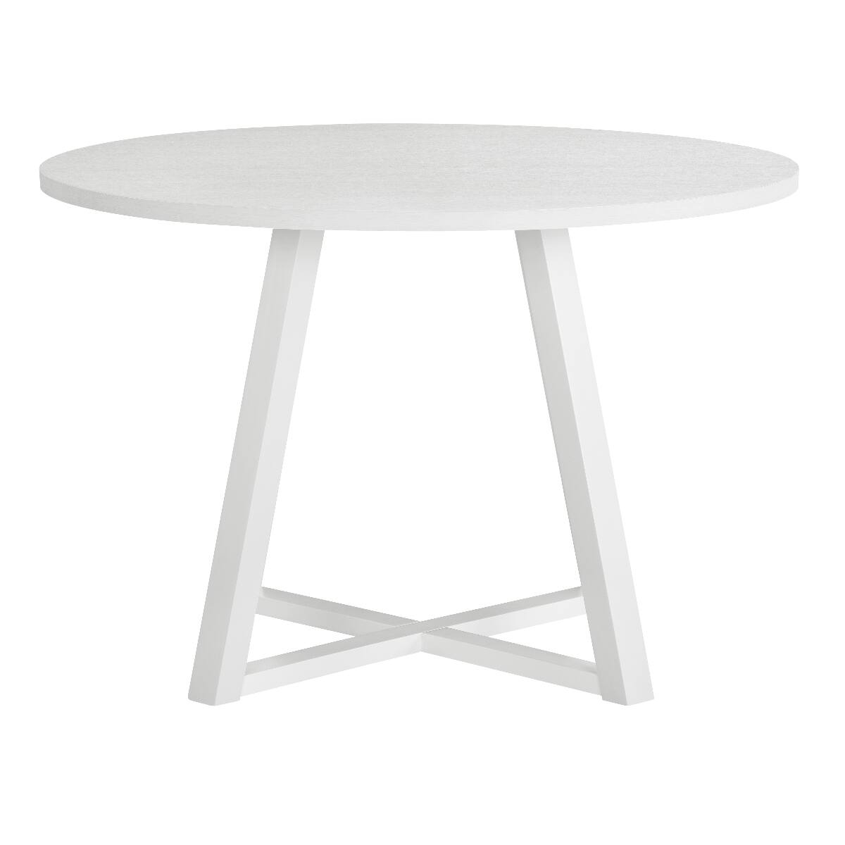 Alt View 1. Loheer - Loheer White Round Dining Table with Trestle Base, 45 Inch Contemporary Kitchen Table - White.