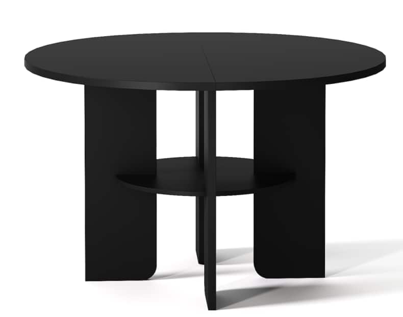 Bestier - Modern Dining Table with Built-in Storage, Metal-Wrapped Wood Legs, Stable Triangular Base - Black price history on PriceWatchPro