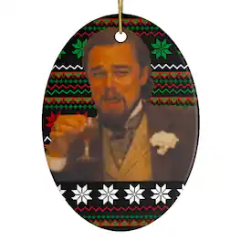 OrnamentallyYou - Laughing Leonardo DiCaprio Meme Christmas Ornament - Multi-colored