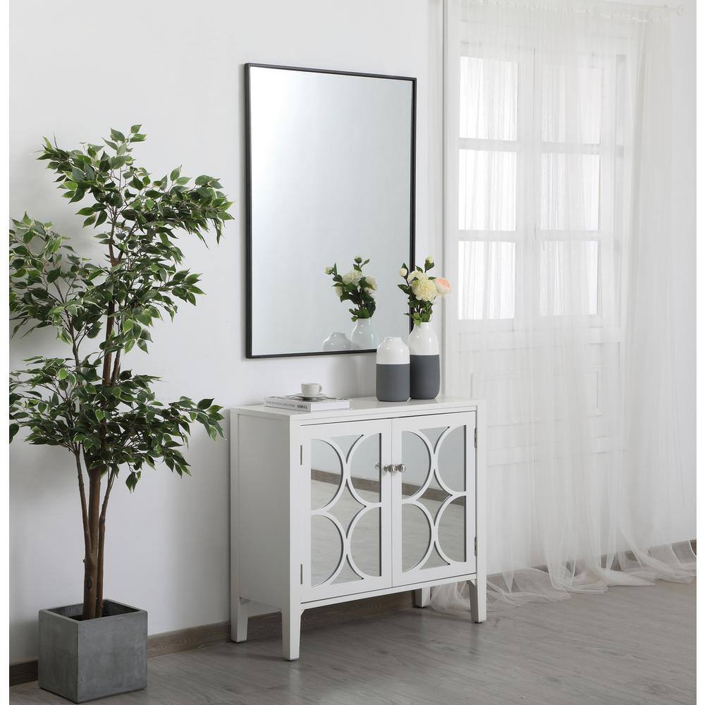 Alt View 1. Elegant Decor - Metal frame rectangle mirror 30 inch in Black - Black.