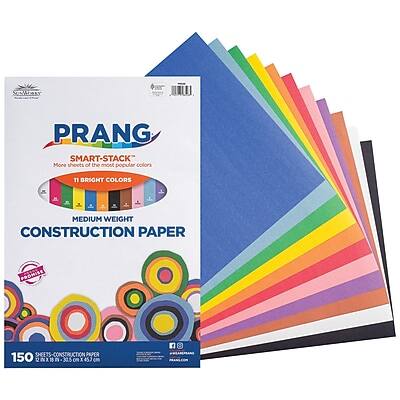 PRANG  
SMART-STACK  
More sheets of the most popular colors  

1 BRIGHT COLORS  
MEDIUM WEIGHT  
CONSTRUCTION PAPER  

150 SHEETS  
CONSTRUCTION PAPER  
(30.5 cm x 45 cm)