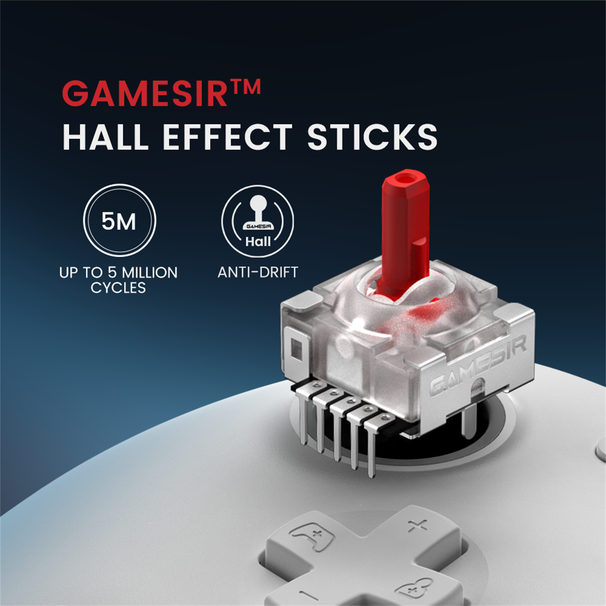 GAMESIR TM HALL EFFECT STICKS 5M mamal Hall UP TO 5 MILLION ANTI-DRIFT CYCLES GAMESIR