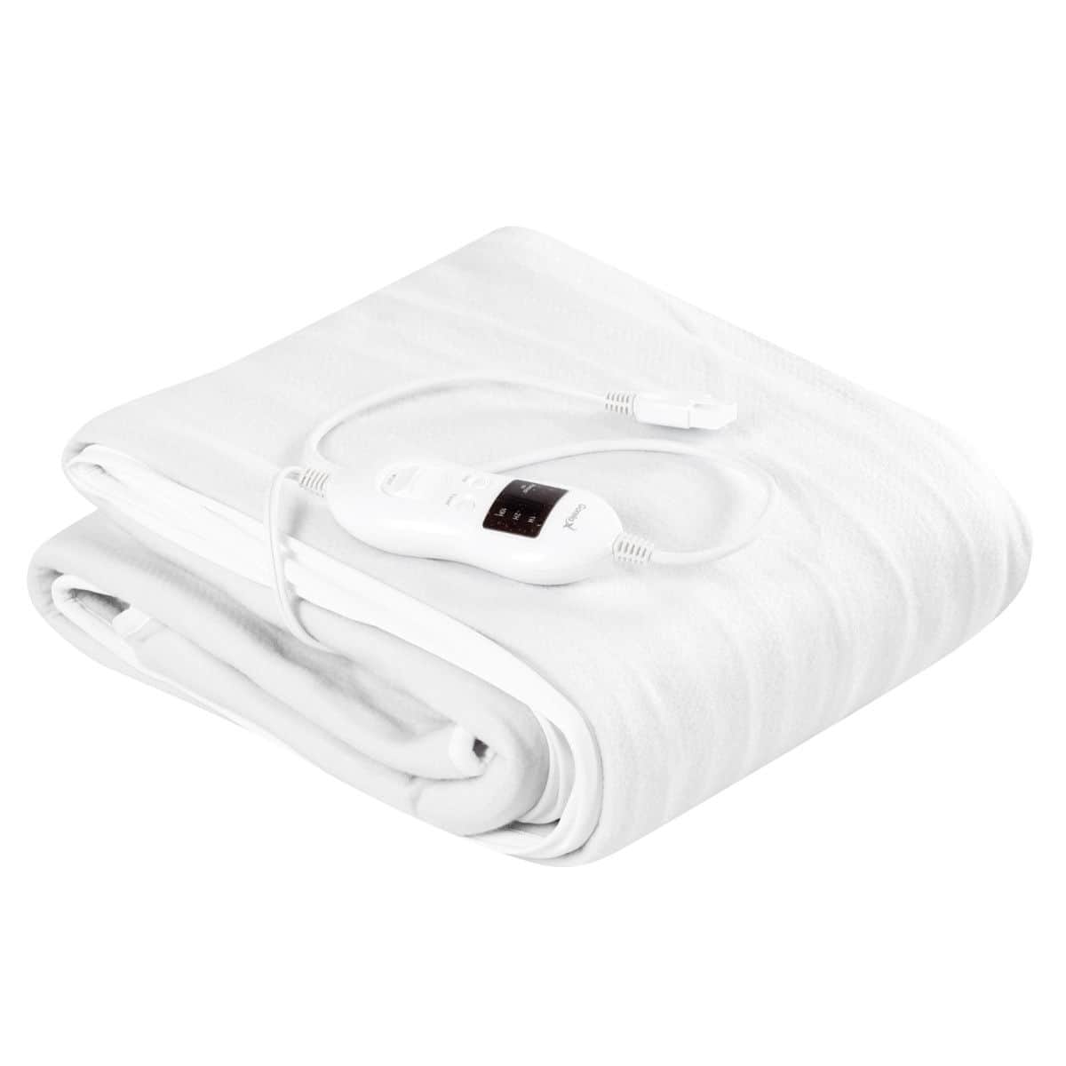 Front. Costway - Electric Heated Mattress Pad Safe Twin 8 Temperature 10h Timer - White.