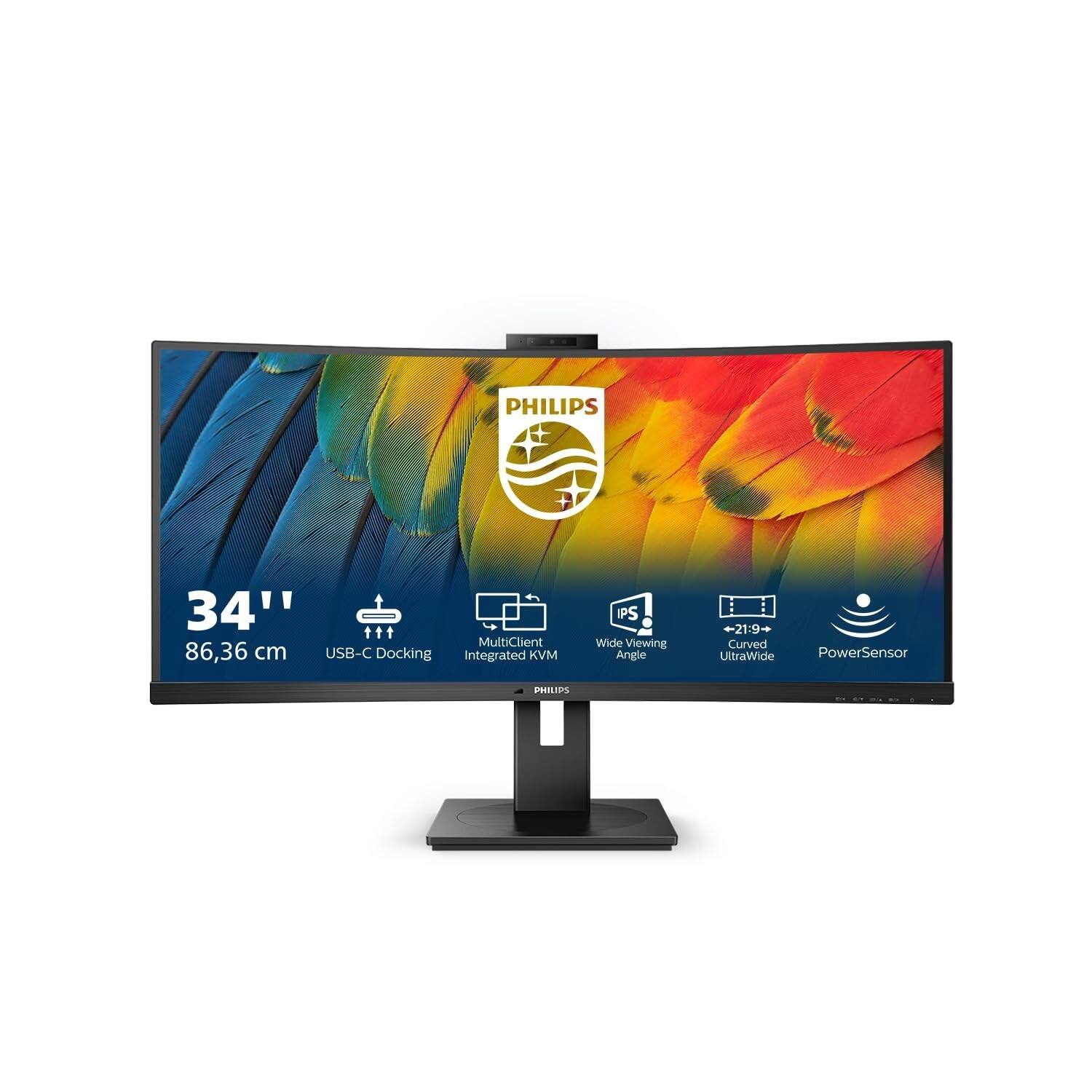 PHILIPS 34" 86,36 cm USB-C Docking Integrated KV IPS Wide Viewing Angle 21:9+ Curved UltraWide PowerSensor