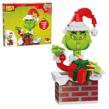 BRICK CRAFT bending sni GRINCH aie 504 PCS 8 - Up The Chimmey Srinch 1211a Hoveable - HANDS ARM HAT