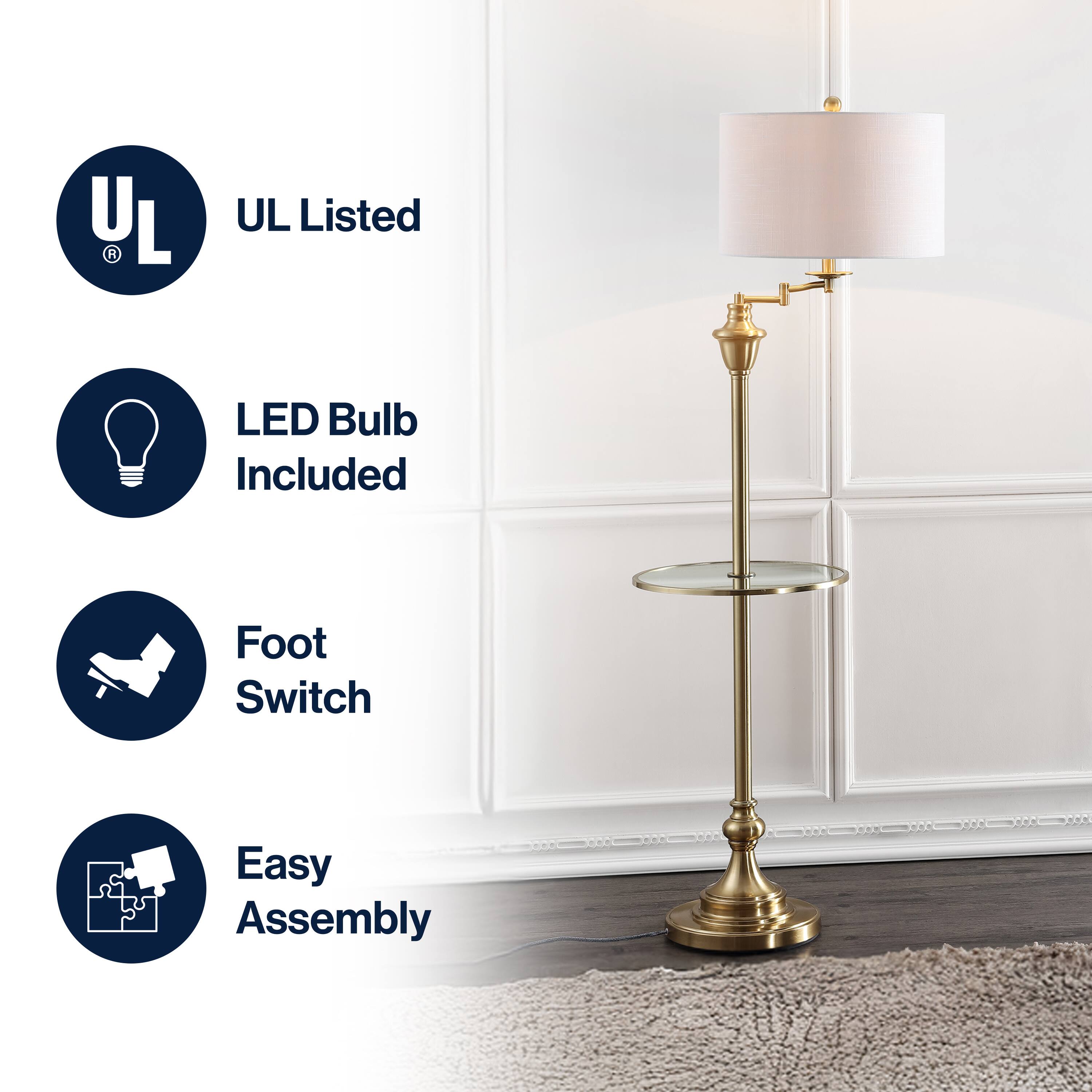 UL Listed LED Bulb Included Foot Switch Easy Assembly