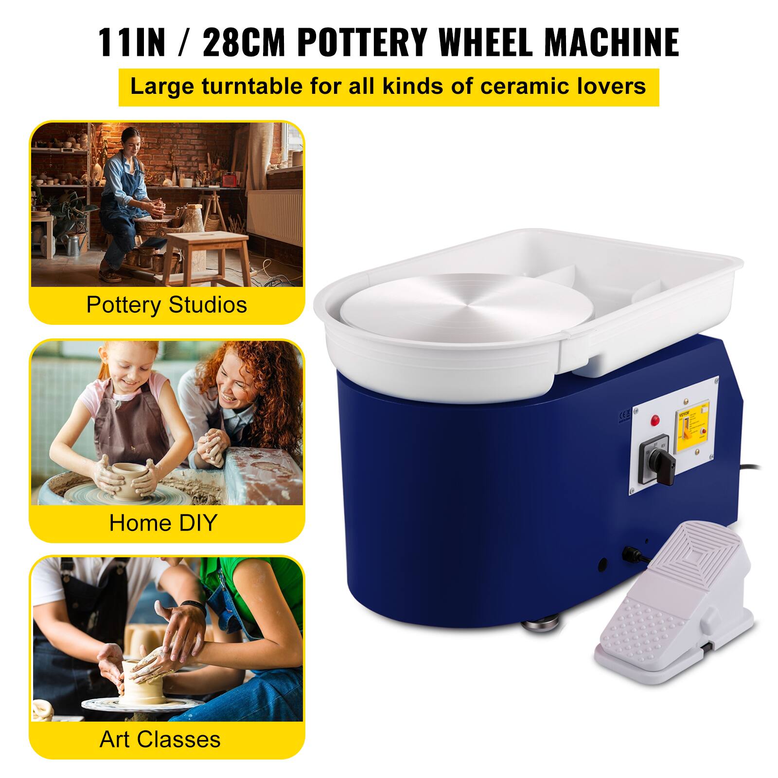 11IN / 28CM POTTERY WHEEL MACHINE Large turntable for all kinds of ceramic lovers
Pottery Studios
Home DIY
Art Classes