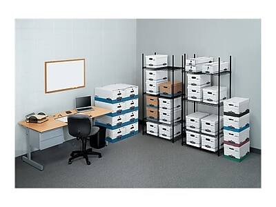 Alt View 2. Bankers Box - Bankers Box Liberty Heavy-Duty Corrugated File Storage Boxes, Letter Size, White/Blue, 4/Carton (0001103) - White and Blue.