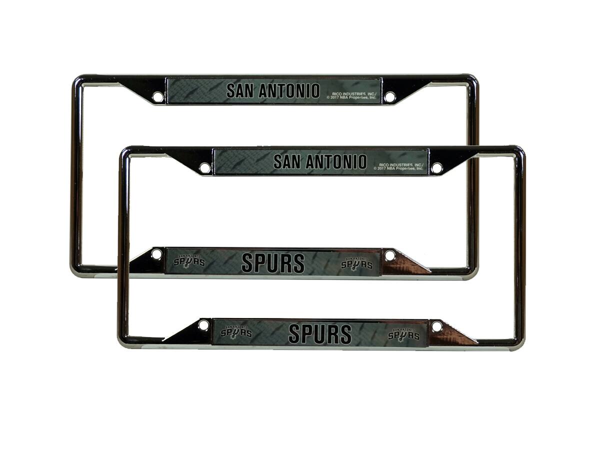 San Antonio Spurs NBA Chrome EZ View License Plate Frame - Set of 2 Frames