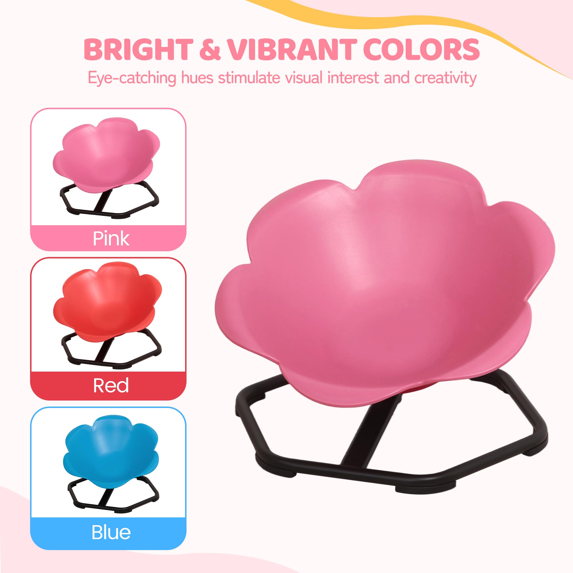 BRIGHT & VIBRANT COLORS  
Eye-catching hues stimulate visual interest and creativity  
Pink  
Red  
Blue
