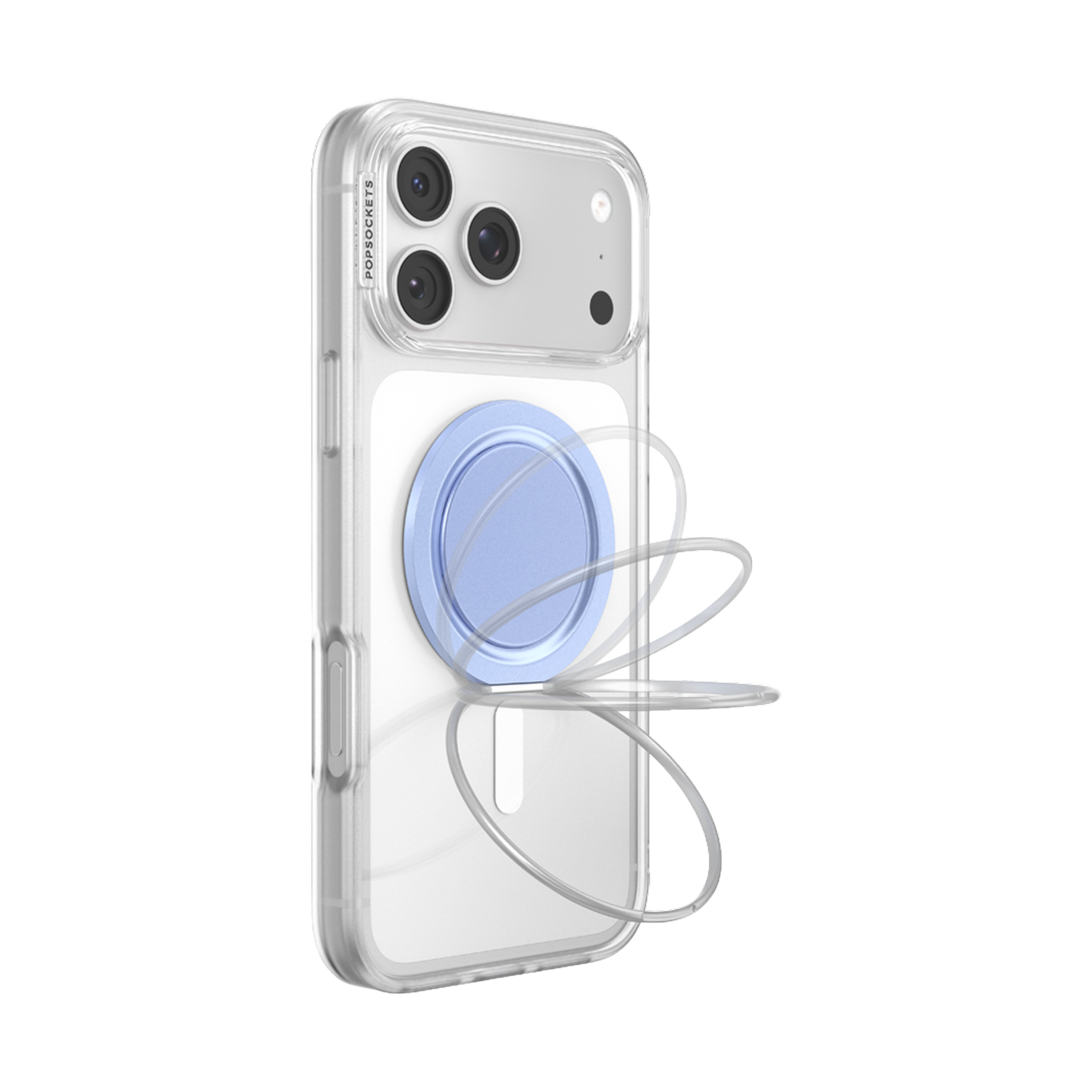 Alt View 6. PopSockets - PopSockets Low-Pro Grip for MagSafe, Ultra-Thin Magnetic Phone Grip with Kick-Out Stand - Blue Aura.