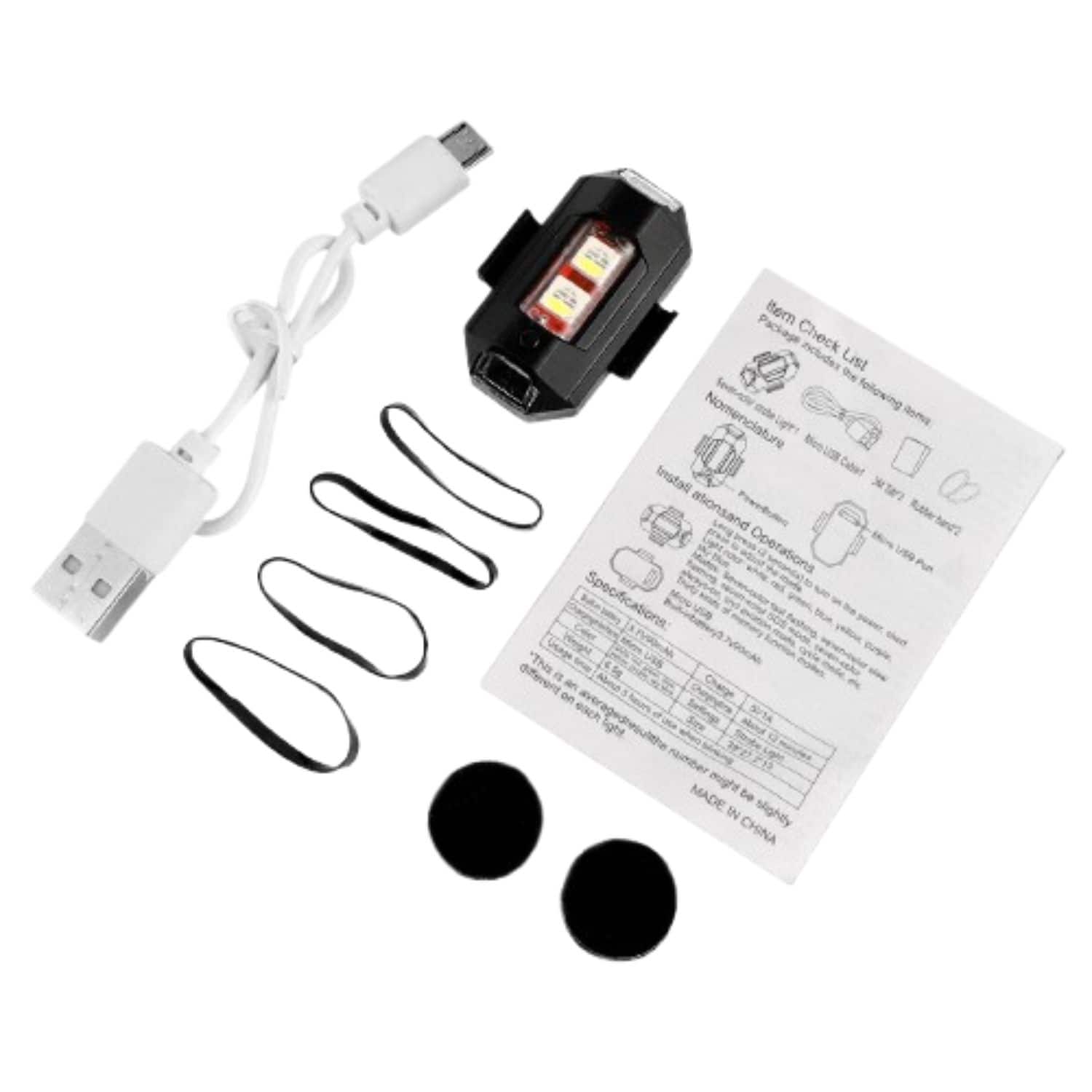 Home Collection - 2× Rechargeable LED Anti-Collision Strobe Light – 7-Color Warning Lamp for Motorcycle & Drone
