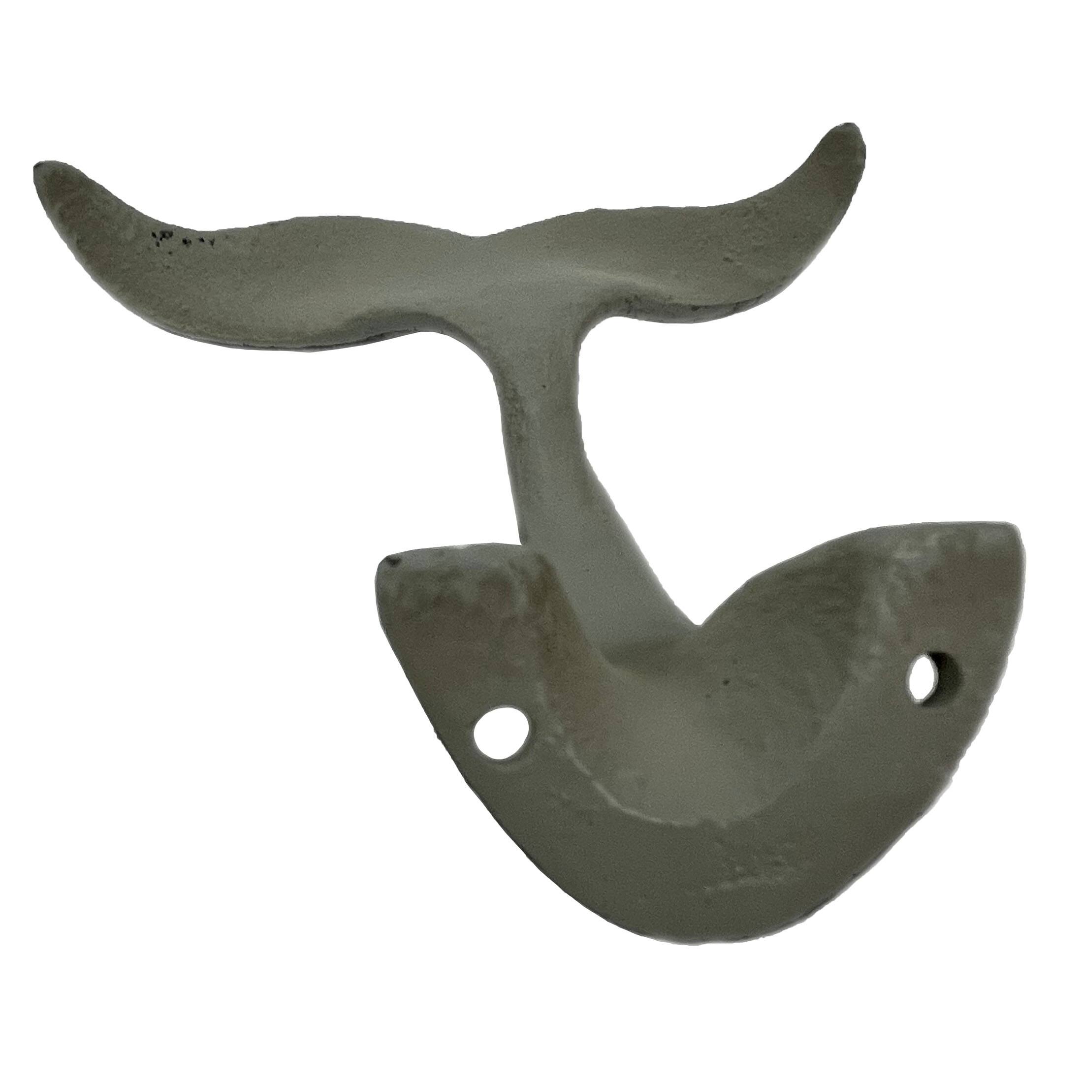 Alt View 8. Zeckos - Set of 3 Cast Iron Nautical Whale Tale Wall Hooks - Multicolored.