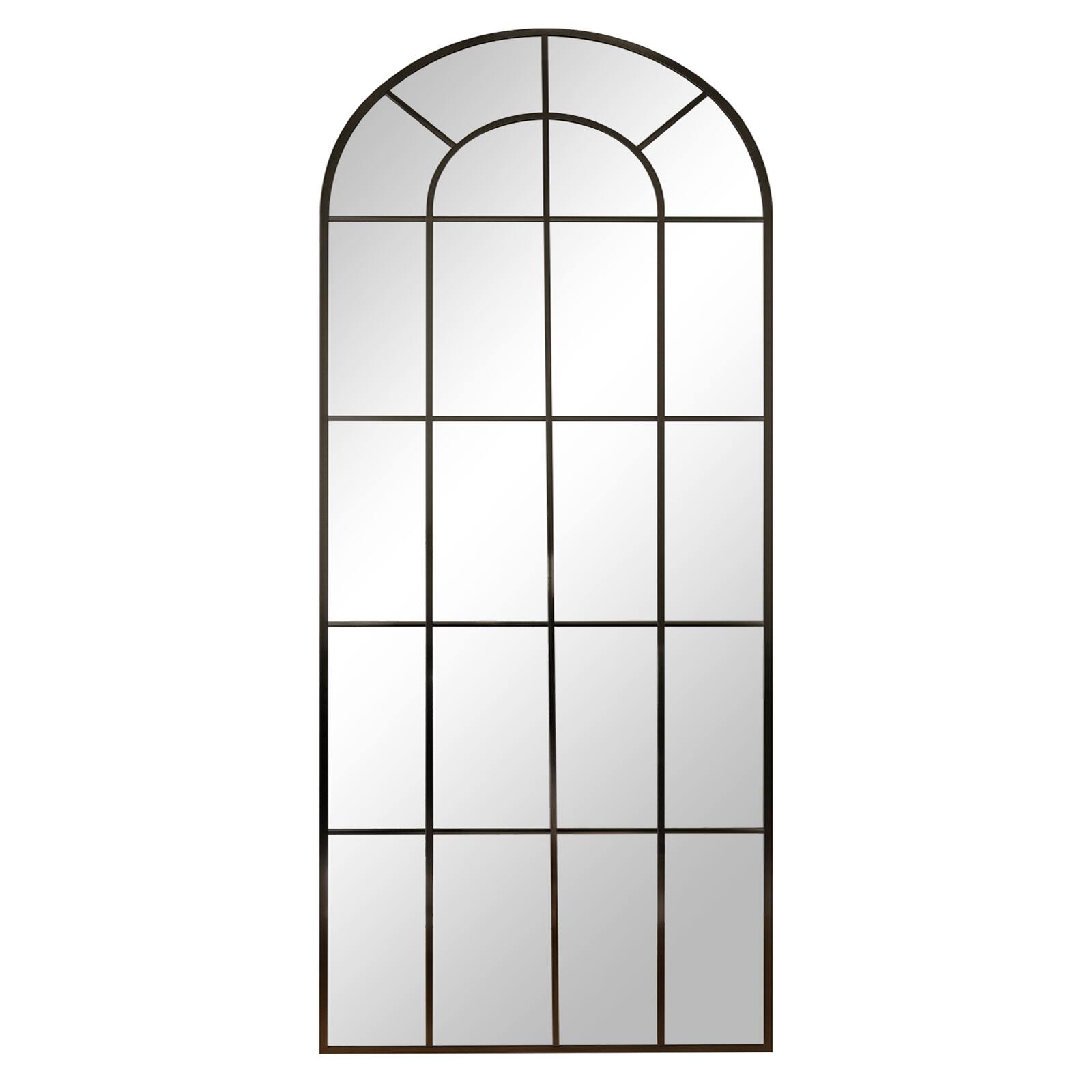 Easly - Unique 30 in. W x 71 in. H Grid Arched Aluminum Alloy Frame Full Length Floor Mirror - Black price history on PriceWatchPro