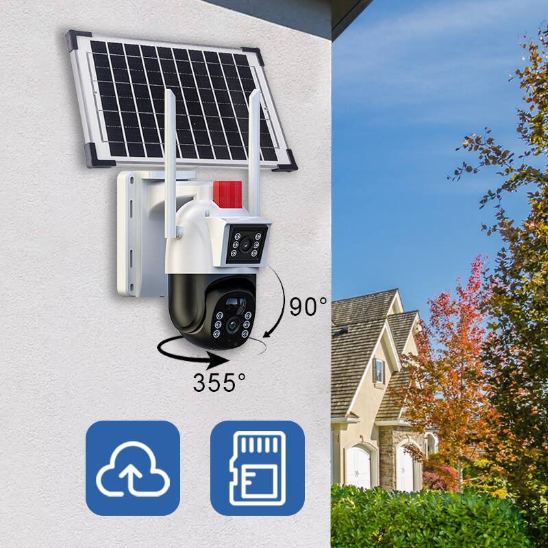 Alt View 3. Cluzine - Dual Lens Solar Security Camera, 360° PTZ,PIR Detection,Color Night Vision for Outdoor.