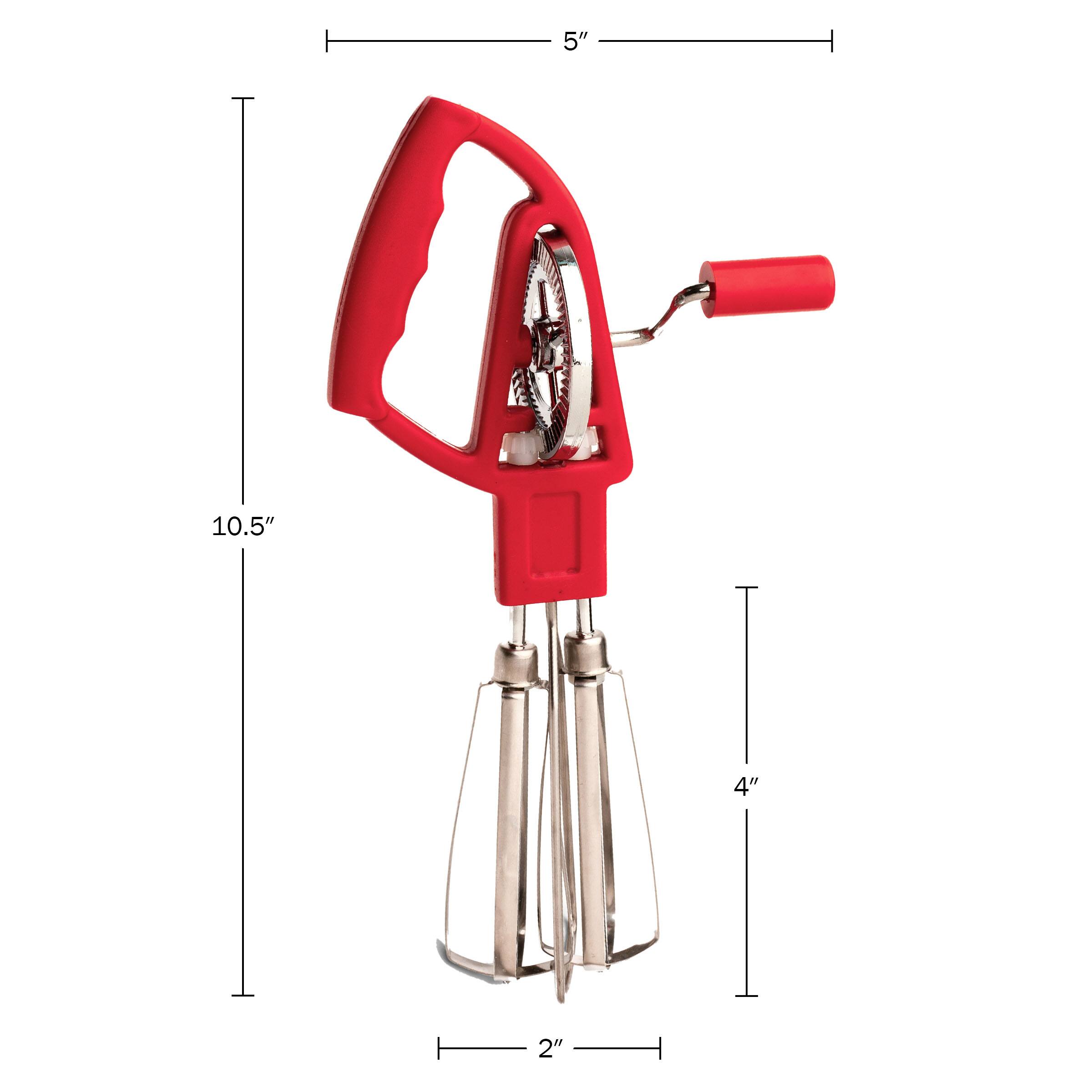 Kings County Tools - Egg Beater Manual Hand Crank Mixer - Red - Thumbnail 4
