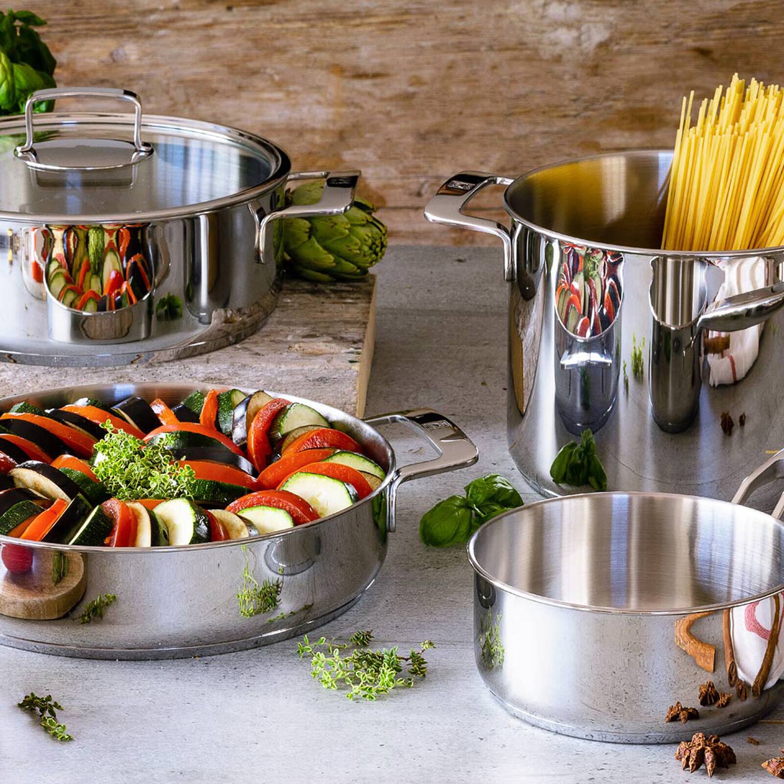 Alt View 2. BRA Cookware - Signature Stainless Steel Stock Pot w/Glass Lid, 8-Inch, 2.4-Quart - Silver.